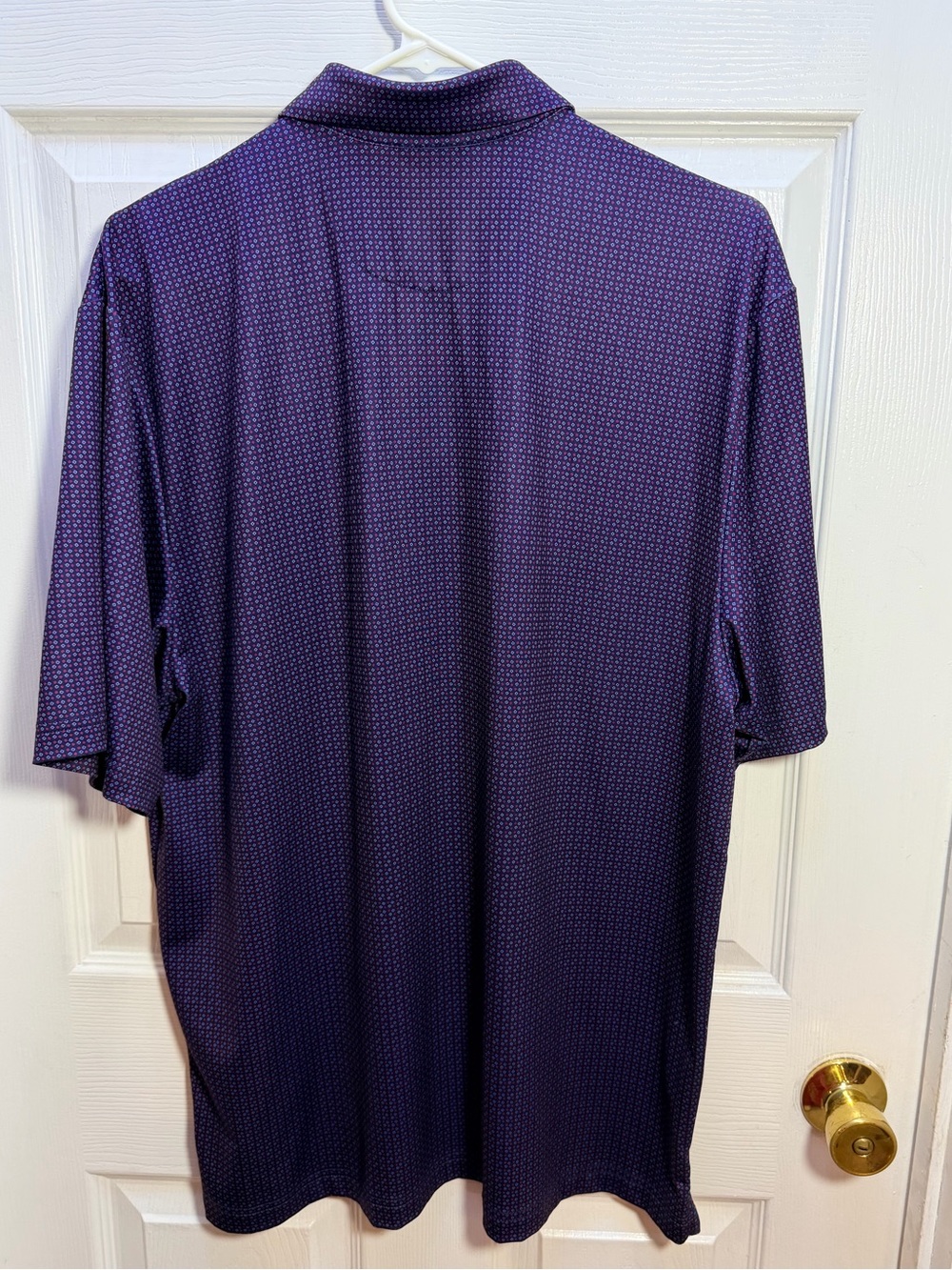 Roundtree & Yorke Performance Blue/Rec Micro-Pattern Polo - Picture 4 of 4